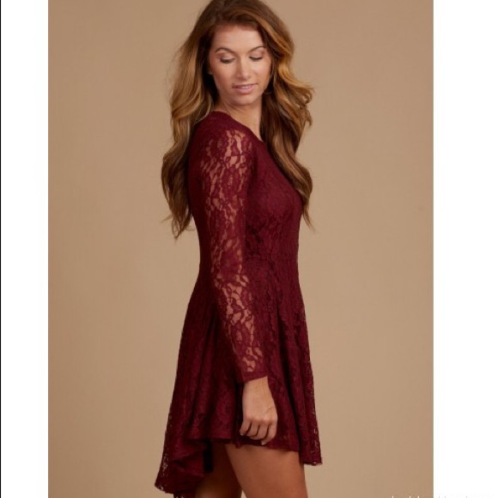 altard state lace burgundy dress